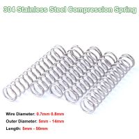 【LZ】lnh513 10Pcs 304 Stainless Steel Compression Spring Return Spring Steel Wire Diameter 0.7mm 0.8mm Outside Diameter 5 14mm