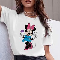 การ์ตูนดิสนีย์ Minnie Mouse Selfie T เสื้อผู้หญิงเสื้อยืด Hip Hop แนวโน้ม Streetwear Harajuku สั้นแขนเสื้อ S-5XL