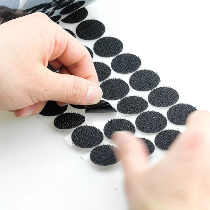 10mm-black-super-glue-hook-and-loop-self-adhesive-magic-tape-with-diameter-of-10mm-diy-manual-sewing-accessories-adhesives-tape