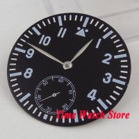 38.9Mm Black Sterial Dial Super Luminous Watch Dial Fit ETA 6498 ST3600 Hand Winding Movement +Silver Hands D107