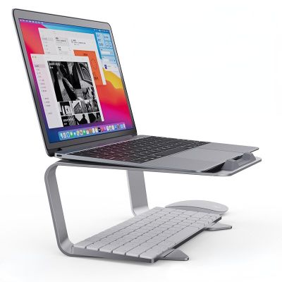 ที่วางโน๊ตบุ๊คขนาดพกพาอะลูมิเนียมปรับขาตั้งแล็ปท็อปได้สำหรับ Macbook Pro Ipad Air คอมพิวเตอร์แท็บเล็ตตัวเพิ่มความเย็น