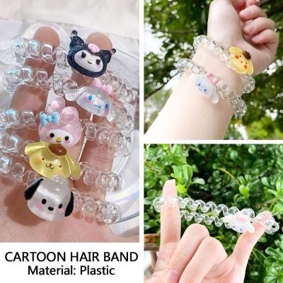 Cartoon Hair Band Cute Sanrio Kuromi Melody Telephone Cord Hair Ring Bracelet Hair Rope Q4V5