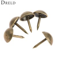 DRELD ตะปูประตูแบบกด7X11mm จำนวน100ชิ้น,เครื่องประดับเล็บเบาะของตกแต่งทองแดงโบราณกล่องของขวัญสลักเกลียวไม้