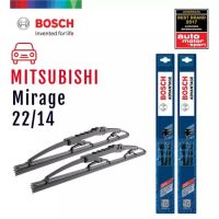 Bosch ใบปัดน้ำฝน Mitsubishi Mirage 1.2 ปี 12  รุ่น Advantage ขนาด 22 นิ้ว และ 14 นิ้ว คุณภาพสูง ปัดสะอาด มิตซูบิชิ มิราจ Mirage 1.2