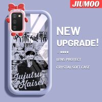 JIUMOO เคส M02s A03s A02s ปลอกสำหรับ Samsung เคสแฟชั่นลายตัวละครการ์ตูนสีสันสดใสน่ารักมอนสเตอร์ตัวน้อยเลนส์กล้องถ่ายรูปแบบนิ่มกันกระแทกแบบใสเคสมือถือเคสความคิดสร้างสรรค์โปร่งใสเรียบง่ายฝาครอบป้องกันซิลิโคน