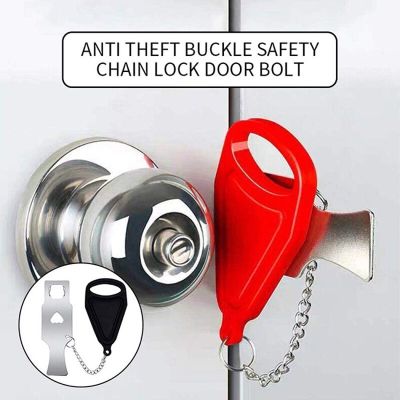 KK&amp;FING New Anti-theft Chain Door Stopper Household Door Anti-theft Lock Buckle Safety Lock Door Latch Portable Door Lifter Door Hardware Locks Metal