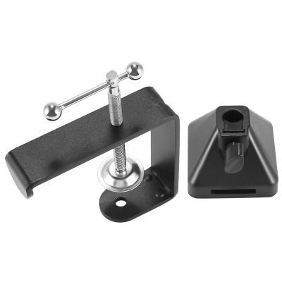 Heavy-Duty Table Mount Clamp, C Mounting Clamp Holder with Headset Hook Hanger for Microphone Suspension Boom Arm Stand