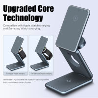 30W Magnetic Wireless Charger Stand 3 In 1สำหรับ 14 13 12 Pro Max Samsung Watch 5 Fast Charging Station