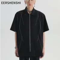 EERSHENSHI เสื้อเชิ้ตสีทึบฤดูร้อนแขนห้าส่วนผู้ชายวัยรุ่นยอดนิยมแฟชั่นขี้เกียจใหม่ทุกชุด