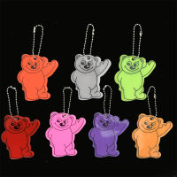 Wholesale 50pcs,cute Bear Reflective keychain bag pendant accessories for visibile safety use Car Keychain Jewelry Bag Ornament