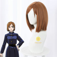 Jujutsu Kaisen Anime Nobara Kugisaki Brown Hair Girls Women Cosplay Wig + Free Wig Cap Synthetic Halloween Party Props