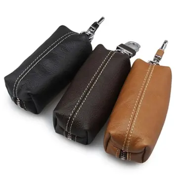 Genuine PU Leather Housekeeper Car Key Case Zipper Pouches