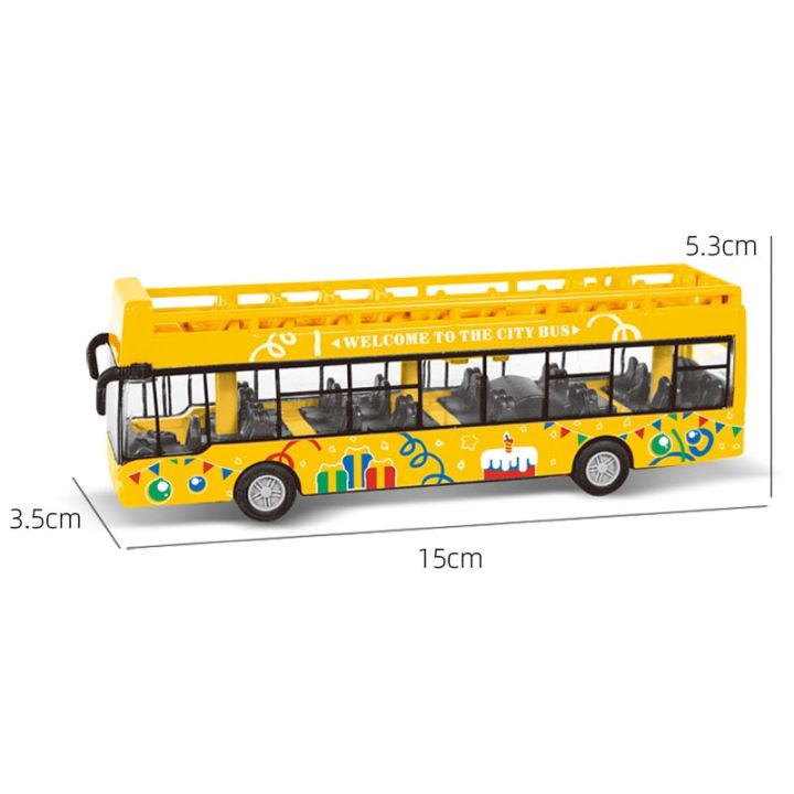 1-50รถบัสสองชั้นเอบีเอสทัวร์เมืองโมเดลรถยนต์จำลองประณีตของขวัญของเล่นรถบัสจำลองที่น่าสนใจสำหรับเด็ก