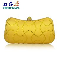 【YD】 PEAFOWL Gold Soft Rhinestones Clutch Wedding Bridal Beaded Evening Chain Shoulder Handbags