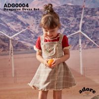 FLAT2112 ADG0004 : DUNGAREE DRESS SET ชุดเด็ก เซ็ตเสื้อและเอี้ยมกระโปรงมีลายพิมพ์แสนน่ารัก