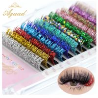 NEW Mix Colors Glitter Fashion Shiny Colorful False Eyelash Extension Russian Volume Individual Lashes Christmas Party Makeup