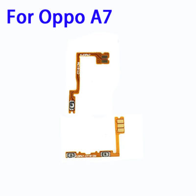 ปุ่มเชื่อมต่อสวิตช์ปรับระดับเสียงสำหรับ Oppo A7ปุ่มเปิดปิดสายเคเบิลงอได้ชิ้นส่วนอะไหล่
