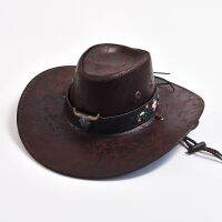 Nuova Testa Di Mucca Decorare Cappda Cowboy Occidentali Per Donna Uomo Moda Tesa Larga Gentiluomo Jazz Cappelli Panama หมวกคาวเกิร์ล Sombrero Hombre