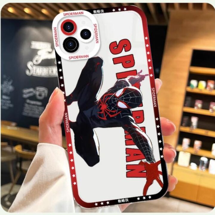 กาแล็คซี่ปลอกสำหรับ-samsung-a10-a03s-a03นิ่ม-tpu-a02เคสใสซิลิกาเจลใสกันกระแทก-a20s-a13-a21s-เคสมือถือ-marvel-spider-man-miles-gwen-punk-hobie