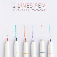 Ellen Brook 1 PCS Korean 2 Lines Pen 3D Writing Creativity 6 Color Cute Art Marker Graffiti Highlighter Pens-Yuerek