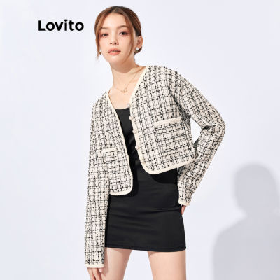 Lovito หรูหรากระเป๋าใส่เสื้อยืดสไตล์เกาหลี L32FW096 ( ครีมy-ขาว )