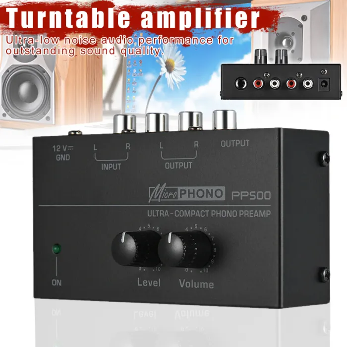 PP500 Phono Preamp Preamplifier with Level Volume Control for LP Vinyl