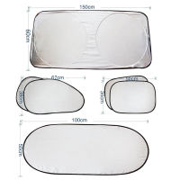 6ชิ้นรถสีอาทิตย์พับเงินสะท้อนแสงกระจกหน้าต่าง Visor โล่ปกถ้วยดูดรถ Sunshield ครีมกันแดดม่าน