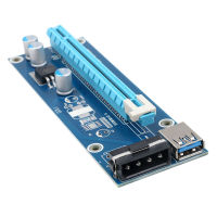 Kebidumei 6Pcs USB 3.0 PCI-E Riser Express 1X 4x 8x 16x Extender Riser อะแดปเตอร์การ์ด SATA 15pin ชาย6pin สายไฟ