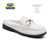 Scholl รองเท้าสกอลล์-เมล่า Mela Semi-slipper รองเท้ากึ่งรองเท้าแตะ Womens Shoe Mamiko Allison รองเท้าสุขภาพ นุ่มสบาย กระจายน้ำหนัก ผู้หญิง มอคคาซิน-BEIGE