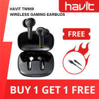 New Product Havit TW959 Wireless Headphones Low Latency Gaming Mode 5.1 Bluetooth Earphones Smart Touch Control Button Case