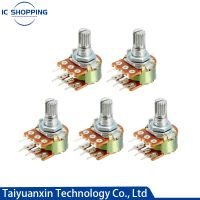 ✉⊕ 5PCS WH148 Shaft Amplifier Dual Stereo Potentiometer B1K 2K 5K 10K 20K 50K 100K 500K 1M Handle Length 15mm Adjustable Resistance