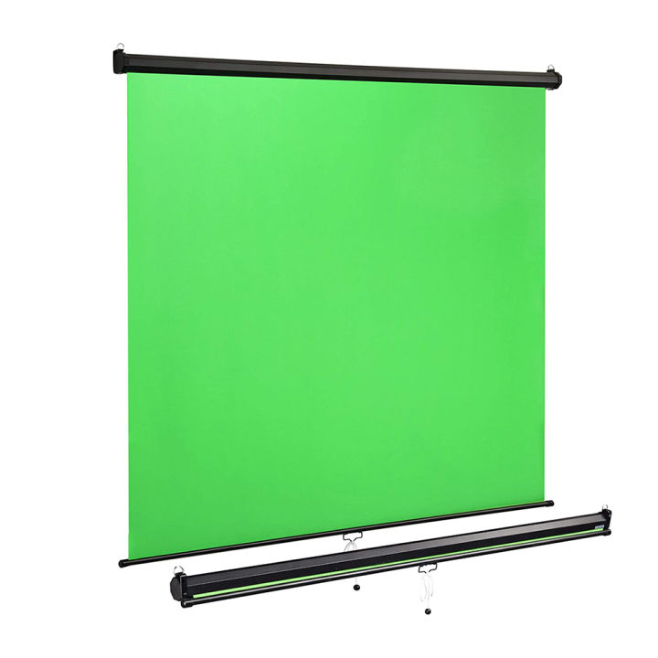 ฉากเขียวแขวนผนัง-green-screen-roll-up-hanging-scene-ขนาด-180x200-cm-เหมาะสำหรับทำ-chroma-key-กับโปรแกรมประชุมออนไลน์-ถ่ายภาพ-ไลฟ์สด-สตรีมเกม