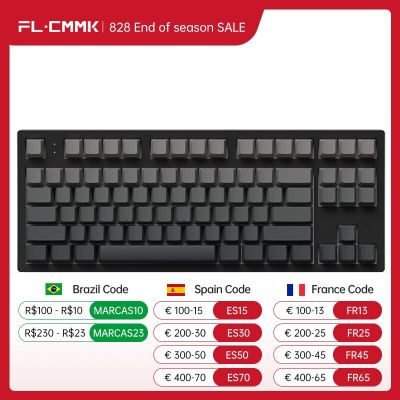 FL·ESPORTS MK870 Wired Mechanical Keyboard 87 Key Hot-Swappable RGB Backlight PBT Keycaps for PC Tablet Desktop Support Driver Keyboard Accessories
