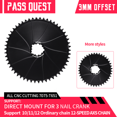 ผ่านเควส GXP จักรยาน Chainring 3มิลลิเมตรชดเชย Norrow กว้างฟันปิดแผ่นโดยตรงเมา Chainwheel สำหรับ SRAM DUB AXS 36ครั้ง-54ครั้ง