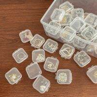 10PCS Small Boxes Plastic Square Transparent Box Jewelry Storage Case Finishing Container Packaging Storage Box for Earrings