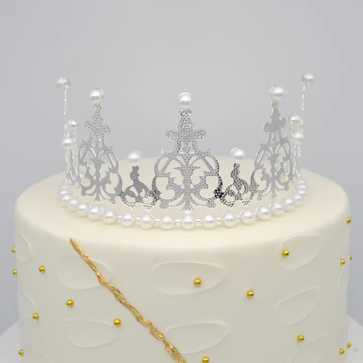 half-crown-tiara-childrens-pearl-crown-korean-iron-sheet-crown-half-crown-hair-clip-pearl-crown-cake-topper
