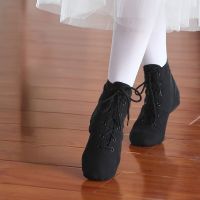 COD DSFGREYTRUYTU Canvas Jazz Shoes Girls Boys Black/Red Dance Sneakers Soft Split Sole Yoga Dance Shoes Lace Up Children Adult Women Men Jazz Dance Boots