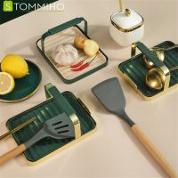 【CW】 STOMMIHO Storage Rack Shelf Iron Silicone Pan Cover Pot Lid Holder Household Organizer Accessories