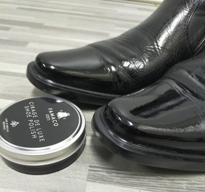 famaco-ยาขัดรองเท้า-แว็กซ์ขัดรองเท้า-น้ำยาขัดรองเท้า-นำเข้าจากฝรั่งเศส-โดย-bogie1-สี-ดำ-bee-wax