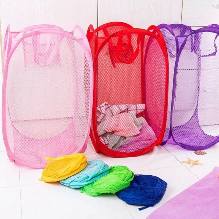 1pc-laundry-bag-pop-up-mesh-foldable-washing-basket-bin-hamper-toy-cloth-storage-laundry-basket