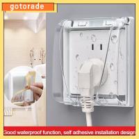 GOTORADE กาวในตัว ฝาครอบป้องกันสวิตช์ 86ประเภท พลาสติกทำจากพลาสติก ซ็อกเก็ตกล่องกันน้ำ อุปกรณ์เต้าเสียบไฟฟ้า อุปกรณ์ติดผนัง ฝาครอบปลั๊กไฟฟ้า ห้องน้ำในห้องน้ำ