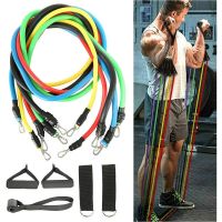 11 PCS Latex Tube Resistance Bands Yoga Fitness Gym Equipment Exercise Pull Rope Home Elastic Back Muscle Strength Training