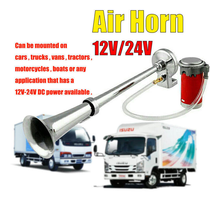 17 Inch 12V 24V 300DB Car Truck Universal Single Trumpet Air Horn With ...