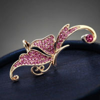 Kuziduocai New Fashion Jewelry Rhinestone Elves Butterfly Ear Clip Single Left ear Earrings For Women Brincos Pendientes E-138