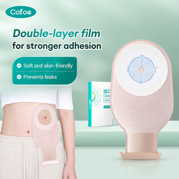 Cofoe 10pcs One Piece System Colostomy Stoma Bag 20 57mm Cut Size Ileostomy Ostomy Pouch 