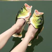 Funny Design Fish Slippers Man Footwear Family House Shoes  Summer Beach Slippers Boys Unisex Fish Slippers Large Size 32-47 House Slippers