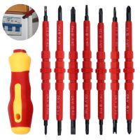 7PCS Insulated Phillips Slotted Screwdriver Electrician Screwdrivers Repair Tool Screw Driver Hand Tool with Magnetic Tip Drills  Drivers