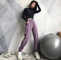 Europe and the United States sweatpants female feet running summer beam thin section overalls tall waist quick-drying yoga pants