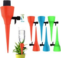 Plant Self Watering Insert Spikes Device 6 PCS Automatic Water Slow Release Valve Adjustable Water Volume Drip Irrigation