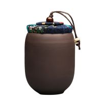 1 PC Loose Tea Containers Candy Canister Tea Tin Canister Ceramic Storage Can Purple Sand Container Quaint Tea Jar